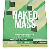 NAKED Vegan Mass - Chocolate Vegan Weight Gainer - 1,280 Calories, Non-GMO, Soy & Gluten Free, No Artificial Ingredients - 12LB Bulk - 17 Servings