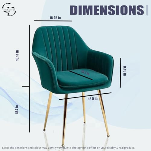 Image of Velvet Accent Chair with Matching Pouffe & Floral Cushion | Modern Upholstered Armchair with Gold Metal Legs | Lounge Chair for Living Room, Bedroom, Office, Guest Room (Green)