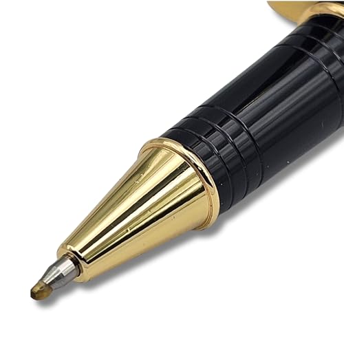 Image of Venti Gold Metal Roller Ball Pen| Black Body Color | Ink Color - Black | Novel Gifts For Professionals | Premium Pens For Personal & Professional Use | Return Gift | (115, RollerBall Pen)