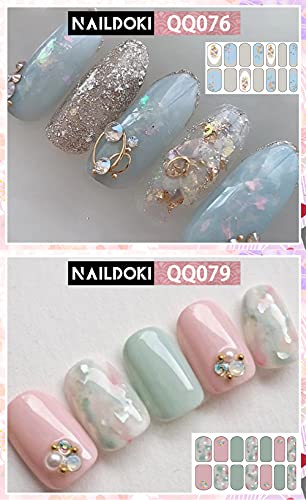 Naildoki Nail Stickers 12 Sheets X 14 Pieces Full Wraps Nail Polish Strips, Self-Adhesive Gel Nail Art Decals For Women Girls #TOP2