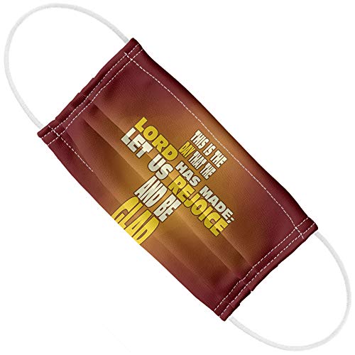 Popfunk This is Day Lord Made Bible Cross Psalm 1-Ply Reusable Face Mask Covering with Adjustable Nose Wire, Unisex