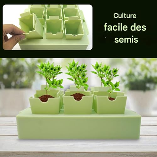 Bac de germination réutilisable avec poignées pour potager intérieur - 4