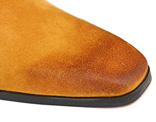 Osstone Dress Boot For Men Leather Chukka Designer Boots Casual Heel Shoes Zipper-Up Oz-Jy002-Yellow-11.5 thumb #7