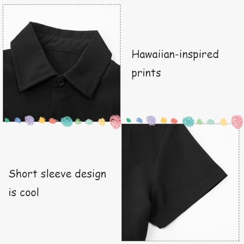Image of XiaoMoSha Hawaiian Shirts for Boys Button Down Shirt Short Sleeve Shirts Girls Hawaiian Shirt Summer Beach Tops for Kids