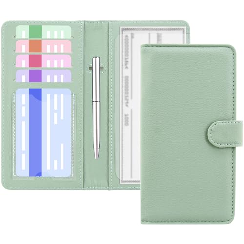 ACdream Checkbook Cover, Leather RFID Blocking Check Book Wallet
