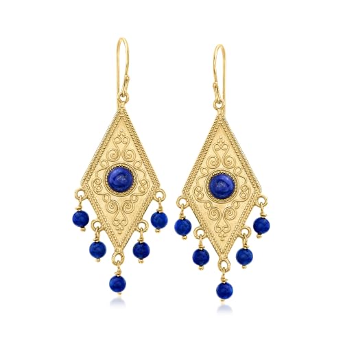 Ross-Simons Lapis Drop Earrings in 18kt...