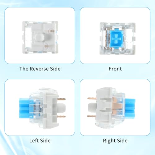Image of Keyboard Switches, 50 Pcs 3 PIN Blue Keyboard Clicker Replacement Dustproof Mechanical Keyboards Switches for Most Gaming Keyboards