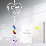 Hoemwarm Friendship Gift Suncatcher, Best Friend Crystal Hanging Ornament for Rainbow Maker Bestie Gifts Hanging Crystal Heart Sun Catcher Ornament Gift for Hanging Decoration