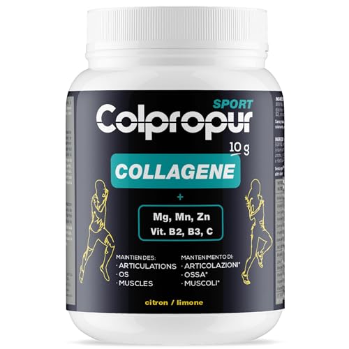 Collagène Hydrolysé COLPROPUR D® - COLPROPUR Sport - Récupération Musculaire & Performance – BCAA + Magnésium – Peptides du collagène bovin 345g (30 doses) - Saveur Citron - Fabriqué en EUROPE