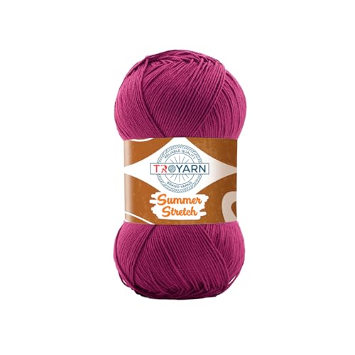 Troyarn Summer Stretch Acrylic Yarn for Crocheting - Skein Yarn Made from 100% Elastic Microfiber Acrylic for Knitting, 100gr 438 yds (114107, 1 Skein)