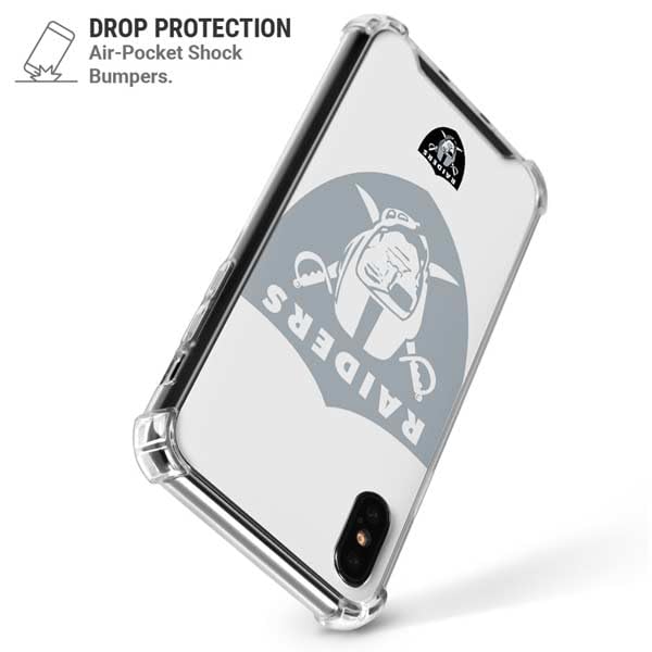 Skinit Clear Phone Case Compatible with iPhone Xs Max - Officially Licensed NFL Las Vegas Raiders Double Vision Design