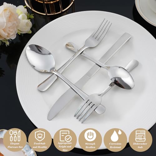 Image of 120PCS Windsor Silverware Set - Stainless Steel Silverware Set for 24 Kitchen Flatware Set Cutlery Set For Home Restaurant Hotel, Kitchen Dishwasher Safe Utensils Set Weddings, Parties, Gifts