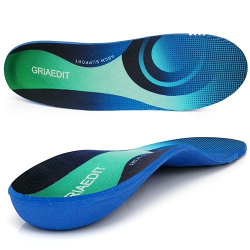 Image of Plantar Fasciitis Insoles for Men Women,High Arch Support for Pain Relief,Inserts Orthotic for Flat Feet Absorbing Inserts Standing All Day,Insoles for Work Boots Mens13 /Womens15