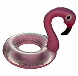 Flotador hinchable XL en estilo flamenco con relleno de purpurina