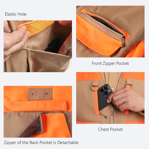 Image of NEW VIEW Upland Hunting Vest for Men- Blaze Orange, Pheasant Hunting Vest with Game Pouch, Bird Hunting Vest for Quail