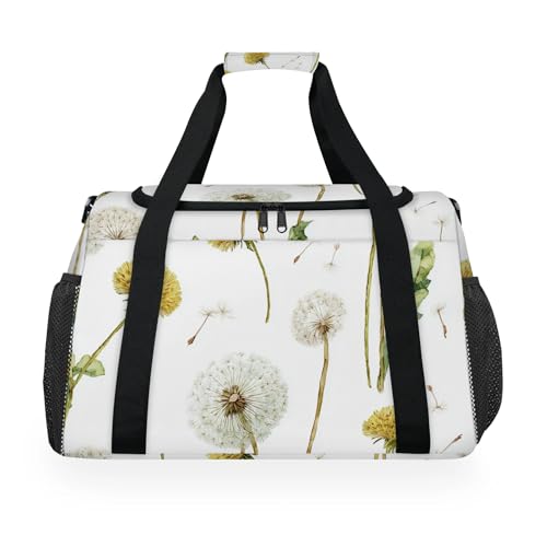 Dandelion Grass Flower Travel Duffel Bag Weekender Overnight Bags for Women Men Foldable Waterproof Tote Bag with Trolley Sleeve