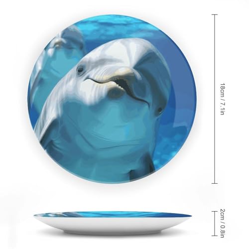 Plato decorativo Dolphin con sonrisa 7 pulgadas miniatura 2