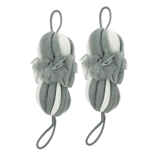 LIFKOME 2 piezas Bolsa de Baño con Diseño Floral Adorable Bolas de Malla Duraderas para Ducha Suaves y Confortables Accesorio Esencial para Cuidado Corporal Diario con Cuerda Colgante