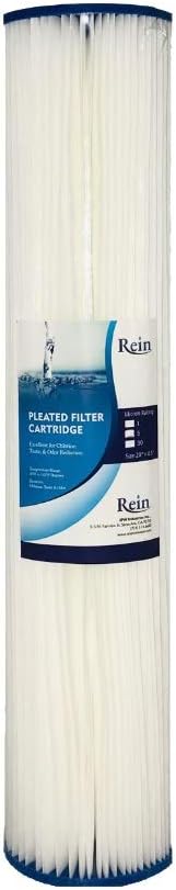 Whole House 20" x 4.5" Full Flow Pleated Polyester Sediment Filter Replacement Cartridge 30 Micron - Compatible with Pentek R30-20BB