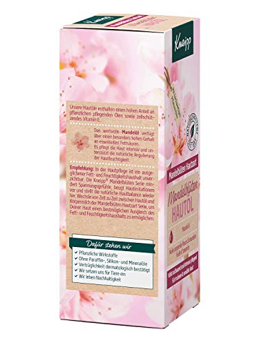 Foto von Kneipp Hautöl Mandelblüten Hautzart - hochwertiges Mandelöl mit reichhaltiger Sheabutter, Sonnenblumenöl & Vitamin E - natürlicher Pflegeöl-Komplex - für trockene & sensible Haut - 100ml