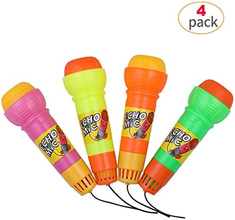 4 Pack Echo Microphone Magic microphone for Birthday Parties Party Favor Pretend Play Graduations 7.3 inches