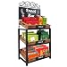 MyGift 3-Tier Vintage Metal & Wood Produce Stand with Chalkboard Signs