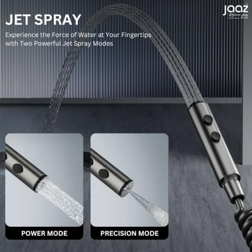Image of Jaaz Thermostatic Piano Shower Set for Bathroom with Rainfall Showerhead, Waterfall Outlet, Hand Shower & Temperature Display - Matte Black (Moonlit)
