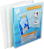 UniKeep 3 Ring View Binder - Binder Case is Fully Enclosed - Available in White, Clear, or Black and in Different Spine Sizes (Pack of 3, Clear, 0.5 Inch)