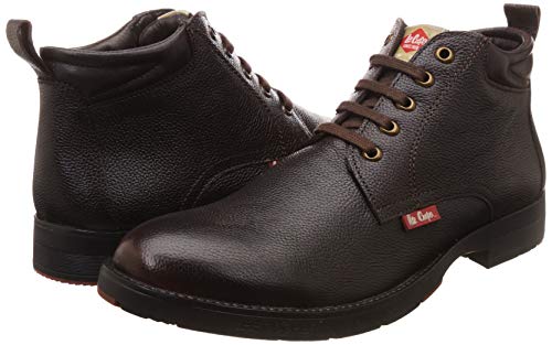 Image of Lee Cooper Men Brown Leather Boots-8 UK /India (42 EU) (LC9519BBROWN42)