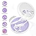 Gaboolo Retainer Case with Mirror and Lanyard,Slim Aligner Case with Vent Holes, Retainer Removal Tool and Brush(White Purple with Lanyard)