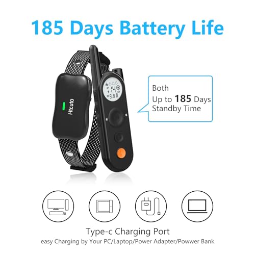 Htcuto Wireless Dog Fence & Electronic Training Collar 2 in 1, 3500FT Wireless Fence, 6100FT Remote Training, IPX7 Waterproof Collar, Dual-Channel Display Power, Multi-Function Wireless Dog Fence… - Thumbnail 6