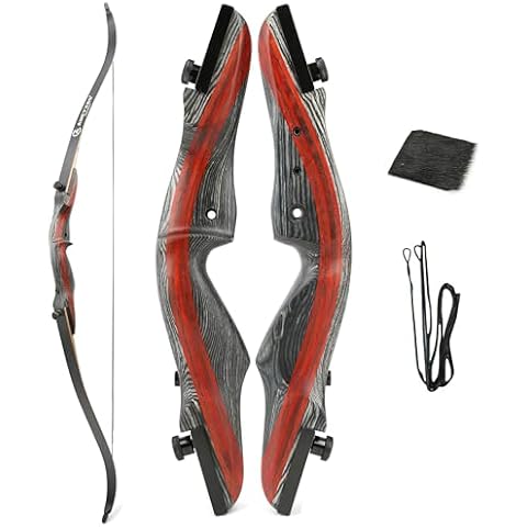 62" Takedown Recurve Bow Kit Traditional Wooden Bow Adults Youth 20-50Lbs Cover