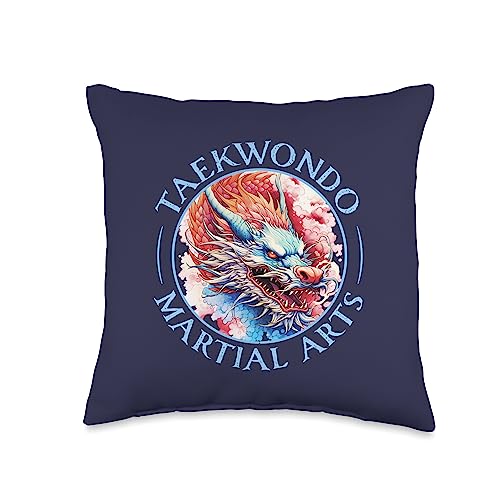 Taekwondo Dragon Apparel, Accessories & Decor Taekwondo TKD Tae Kwon Do Dragon Martial Arts Graphic Throw Pillow, 16x16, Multicolor