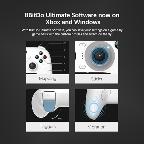 8Bitdo Ultimate Wired Controller for Xbox Series X|S, Xbox One, Windows 10/11, Gamepad with Hall Effect Joysticks, 3.5mm Audio Jack- Officially Licensed (Black)