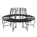Produktbild DEMA Baumbank Gartenbank Parkbank Rundbank Bank Metall schwarz ØxH 163x85 cm