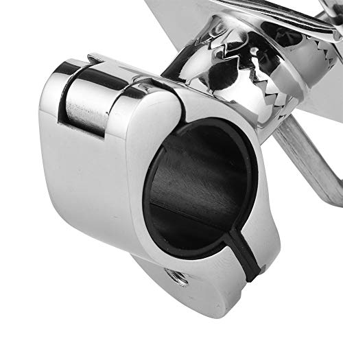 Terisass Porta Canne da Pesca in Acciaio Inox - 2 Pezzi Supporto per Rastrelliera su Guida Morsetto per Barca, Kayak Marino - 26mm 32mm