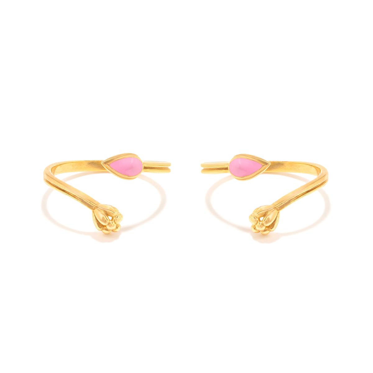 shaya by CaratLane 925 Silver Pushpa Toe Rings in Gold Plated 925 Silver for Womens & Girls-picture-25