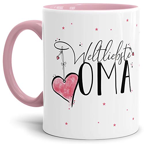 Tasse mit Spruch für die Weltbeste Oma - Kaffeetasse/Familie/Geschenk-Idee/Mug/Cup/Innen & Henkel Rosa Cover