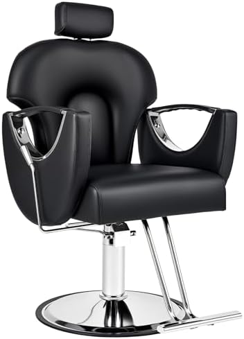 CO-Z Silla de Barbero Ajustable de 90°-150° Silla Peluquería con ...