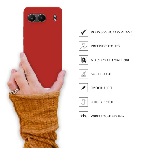 Image of SPRIG Compatible with OnePlus Nord 4 Premium SilkTone Back Cover Drop Tested Shock Proof Mobile Case for Men, Women, Boys and Girls with Camera Protection (Red)