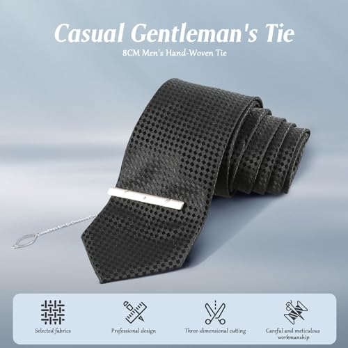 Set de corbata para hombre con pañuelo y pin decorativo miniatura 7