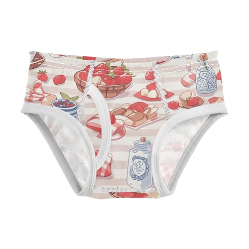 visesunny Boys Cotton Underwear Camping Strawberry Dessert Picnic Printed Toddler Soft Training Briefs Size 2T-8Y for Kids