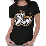 Brisco Brands The 50th Anniversary of Hip Hop Logo Womens T Shirt Ladies Tee Black