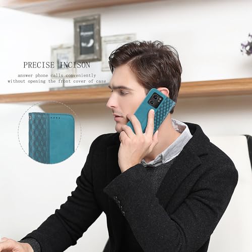 Image of Wallet Case for Motorola Edge 2023 6.6 inch - Moto Edge 2023 Flip Case [Strong Magnetic] PU Leather Folio Case with Card Holder Kickstand Protective Phone Cover - Green
