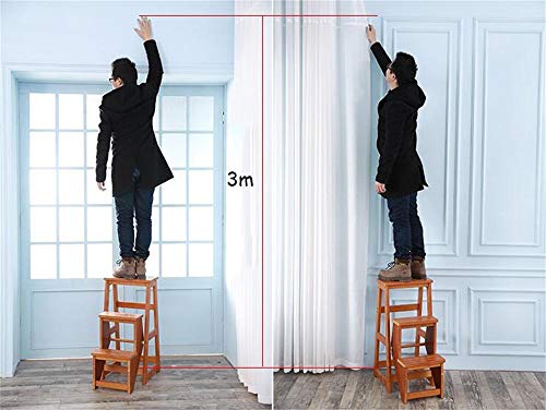 Taburete de madera maciza de moda con 3 niveles intercambiables y gran resistencia 4