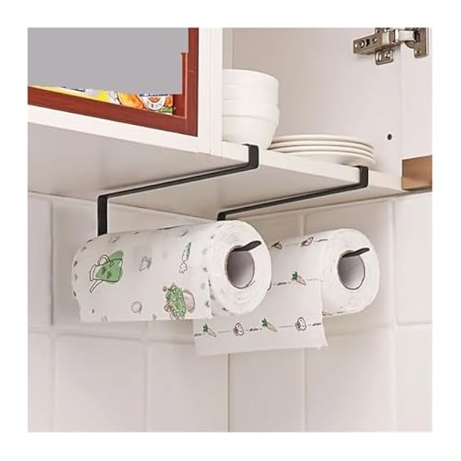 kitchen cabinet organizer Kitchenware Kitchen Tissue Holder Organizer Storage Rack Shelf Kitchen Spice Racks plate rack(Black-2pcs)