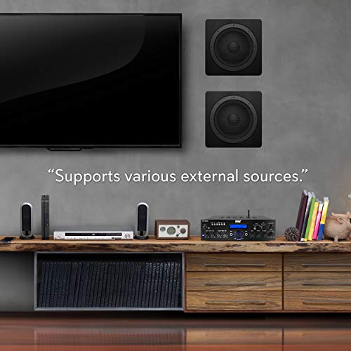 Pyle 200W Wireless Bluetooth Power Amplifier - Dual Channel Stereo Receiver with USB Flash Reader - SD Card - AUX - MIC IN w/ Echo - Radio - Home Theater - Studio Use - RCA Output - PDA65BU - Image 6