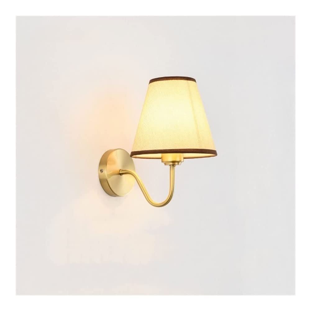 SMCCYYSD Wall Lamp, Hanging Lamps,Full Copper Sconces Fabric Mount Light Fixture E27 Luminaire Suitable For Living Room Bedroom Hotel Aisle Illumination