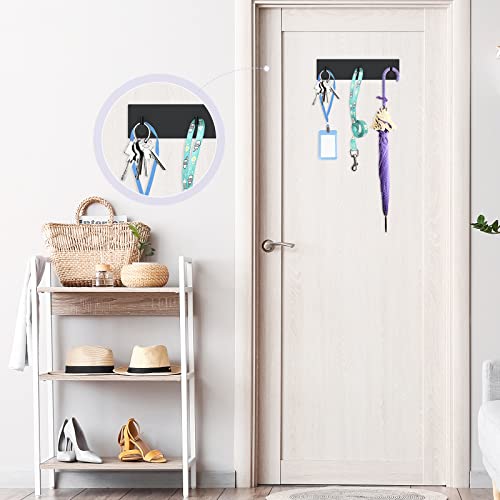 Vis'v Key Holder For Wall, Matte Black Self Adhesive Key Hanger Small Metal Key Rail With 3 Key Hooks Wall Mounted Key Rack Organizer With Extra Adhesive For Entryway Hallway Doorway #TOP1
