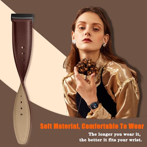 KoGiio Strap Compatible with Fitbit Versa 4/Versa 3/Sense 2/Sense Strap, PU Leather Adjustable Watch Band - Image 4